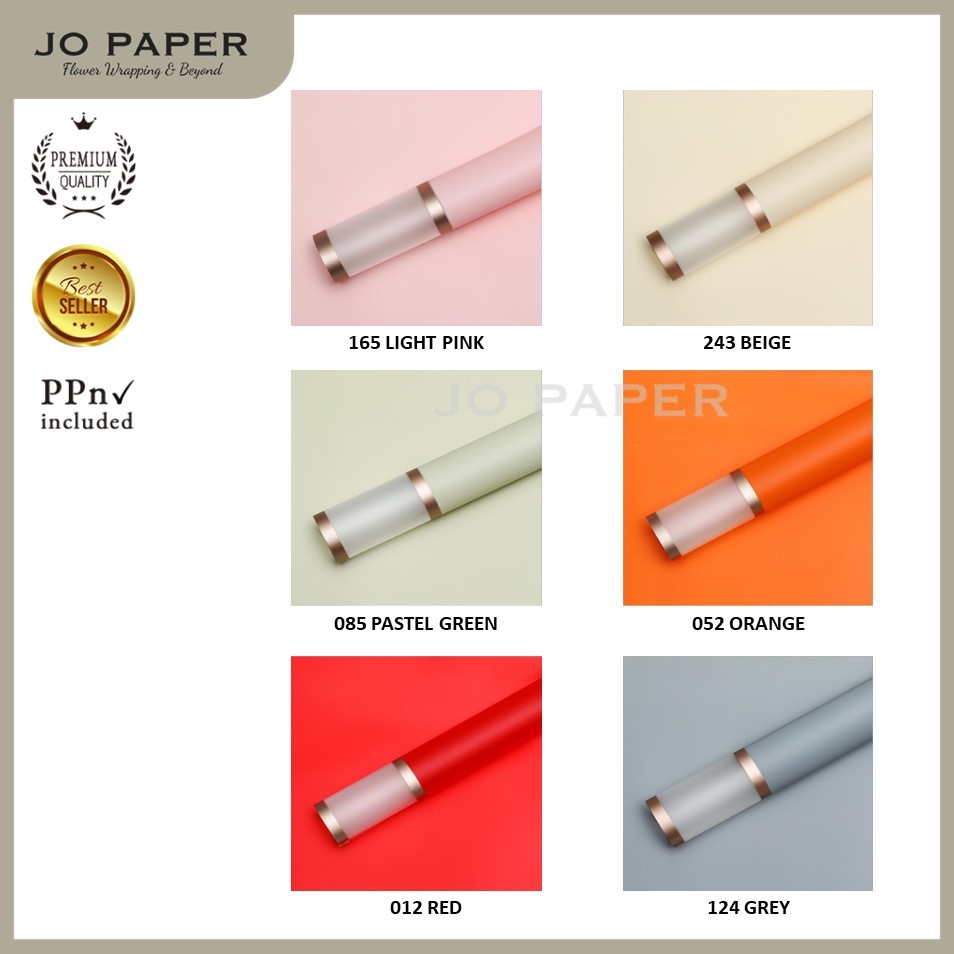 

[20 LEMBAR] Flower Wrapping Paper Double List Gold Transparant Kertas Kado Buket Cellophane Florist