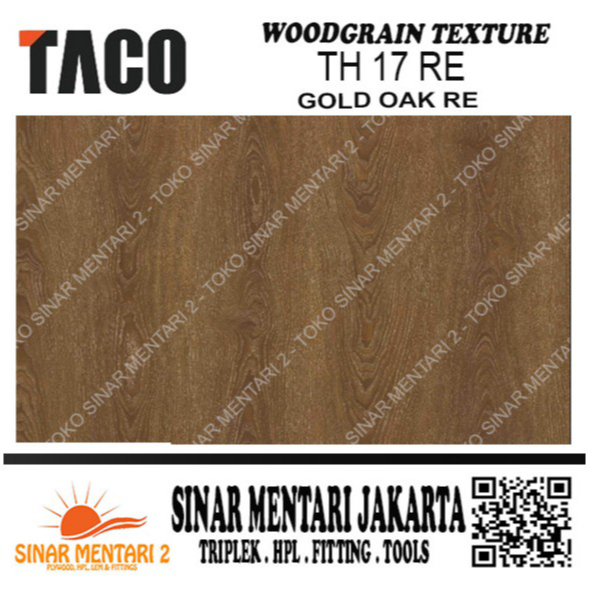 TACO HPL WOODGRAIN TEXTUR TH 17 RE GOLD OAK RE