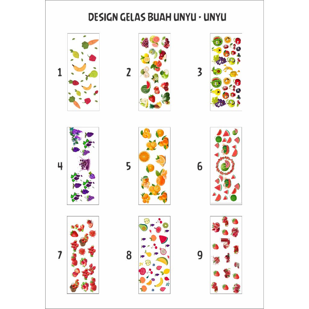 

Sticker Gelas Unyu - Unyu Design Buah