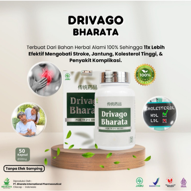 

Obat Stroke Premium DRIVAGO BHARATA Obat Stroke Ringan Berat Obat Jantung Koroner Kolesterol Tinggi