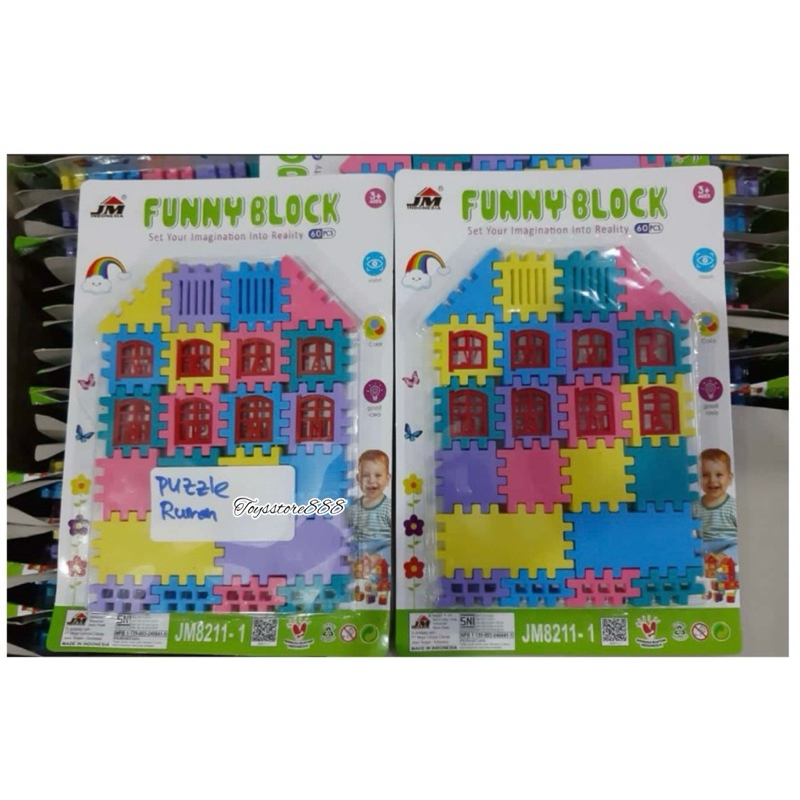 Mainan anak Funny block / creative block/blok rumah/puzzle rumah Toys