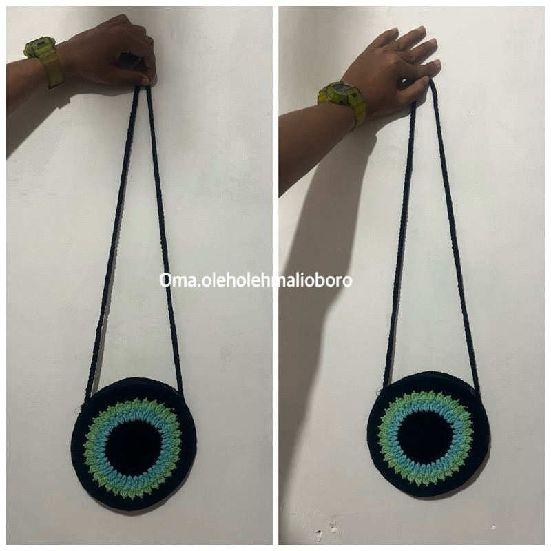 TAS RAJUT BULAT ATAU TAS SELEMPANG RAJUT BULAT