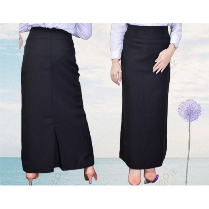 Rok Span Kerja Wanita JUMBO & STANDAR Kantor Rok Bahan Formal Premium Hitam Abu Coklat Rok Kuliah