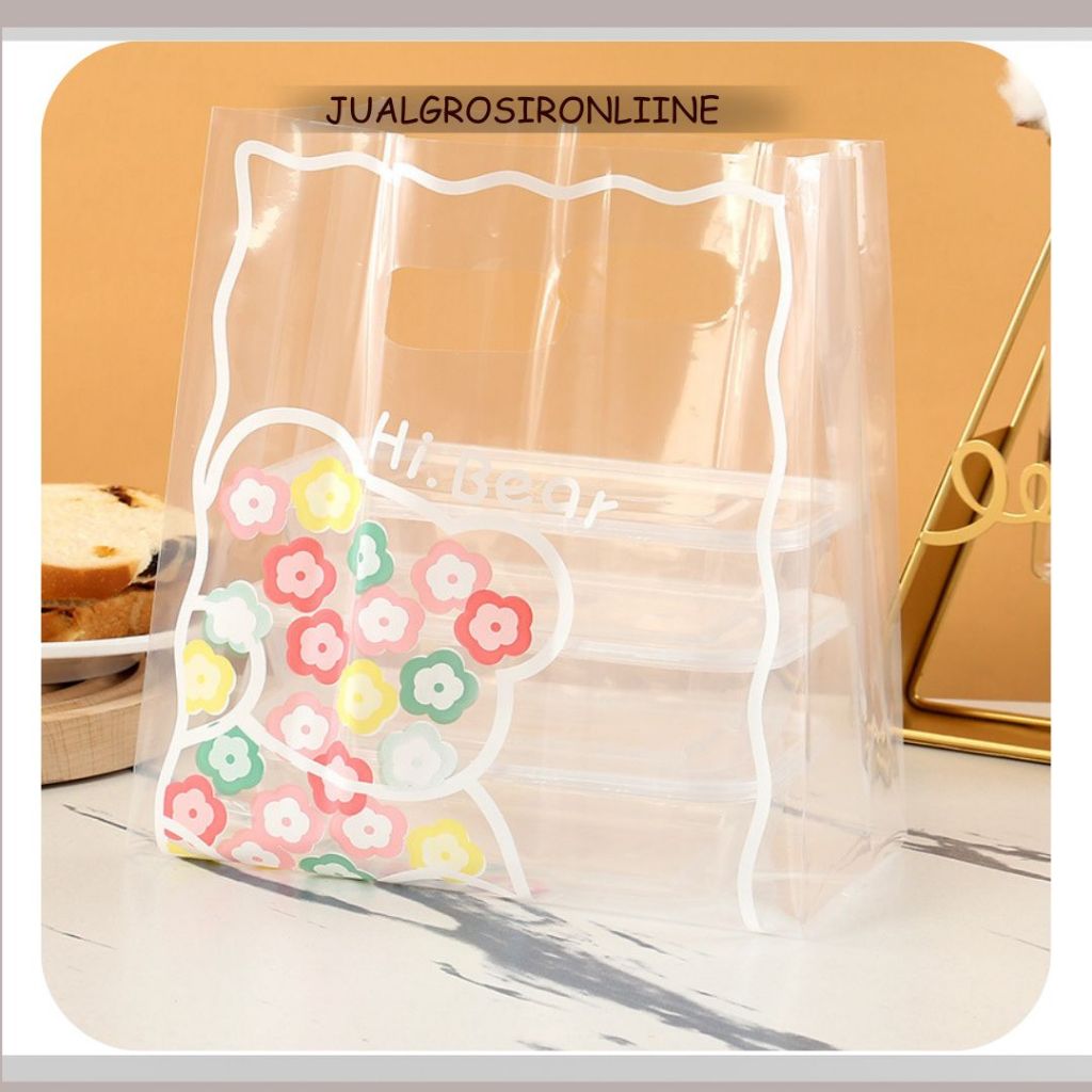 

Paper Bag Platik Kantong Plastik Bear Flower Gift Bag Kado Tas Hadiah Sovenir Lucu