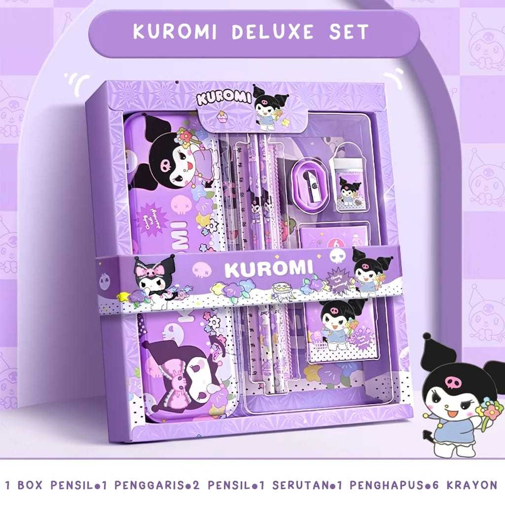 

Alat Tulis Set Lengkap 7in1 Stationary Karakter Sanrio Kuromi