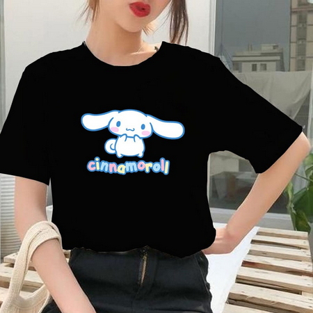 Baju Kaos Cinnamoroll Wanita Jumbo Oversize lengan Pendek Santai Rumahan Remaja Perempuan