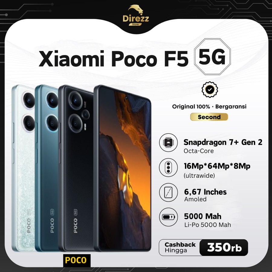 Xiaomi Poco F5 5G 8/256 GB Garansi Resmi Indonesia Second
