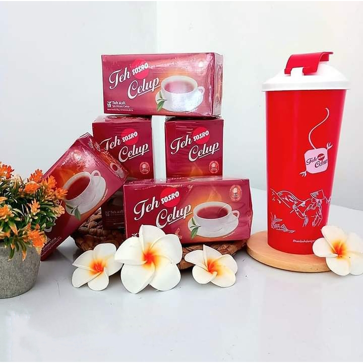 

paket 5 kotak teh celup sosro plus tumbler tempat minum free tumbler