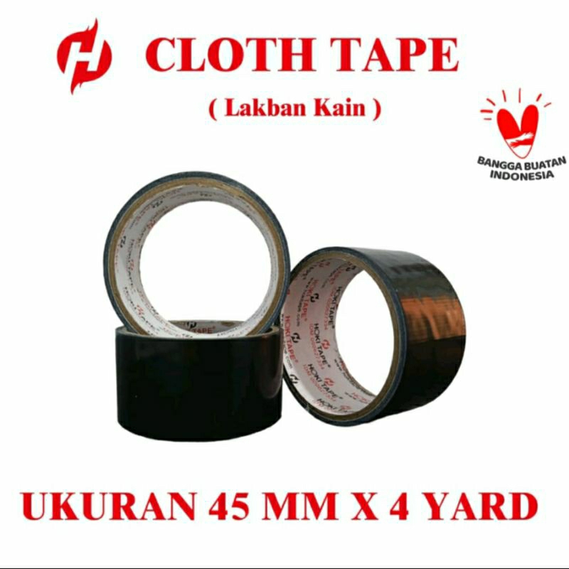 Lakban / Plakban Kain / Cloth Goldtape Lakban Kain Hitam Jilid  2 inch (48mm x 4mtr)