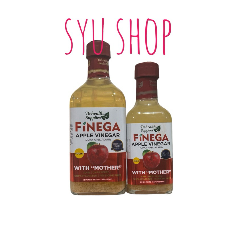

Finega apple cider vinegar with mother raw unfiltered unpasteurized pesticide free 250ml 500ml cuka apel premium