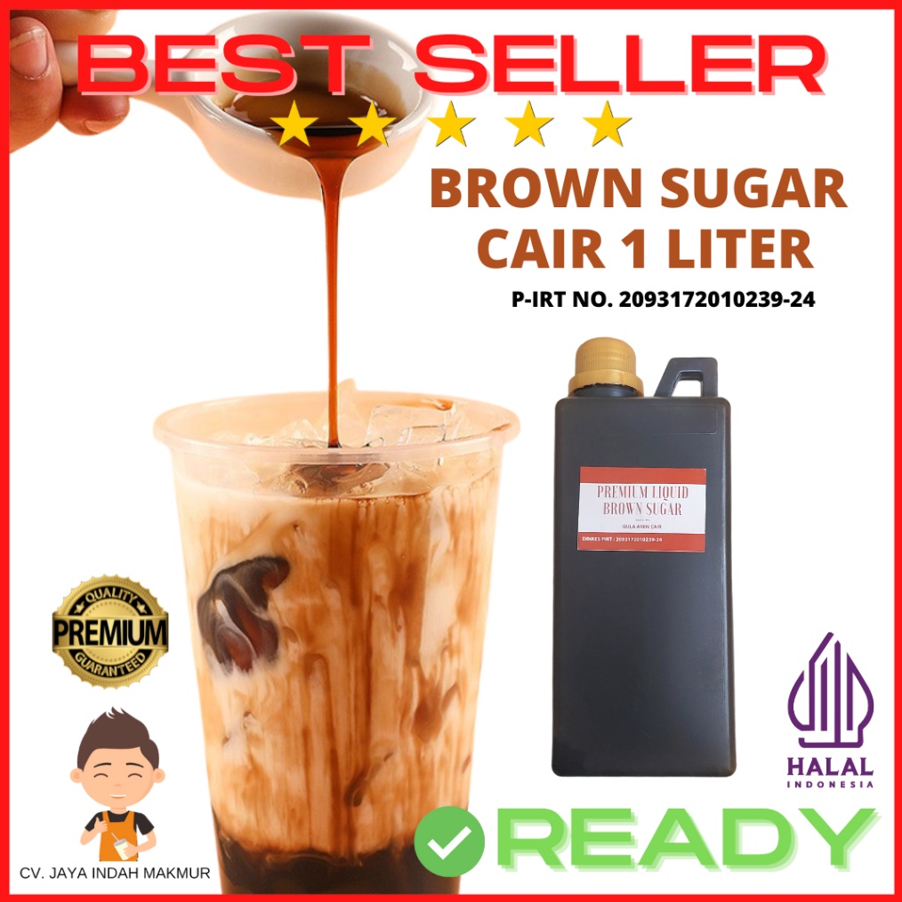 

KUALITAS OKE 1 Premium Organic Brown Sugar Gula Aren Gula Merah Cair 1 Liter PIRT HALAL