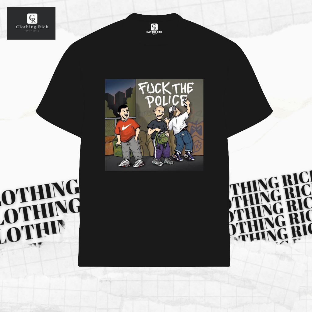 T-Shirt Black FTP Tee Cotton Combet 24s   PRODUK ORIGINAL CLOTHING RICH OFFICIAL