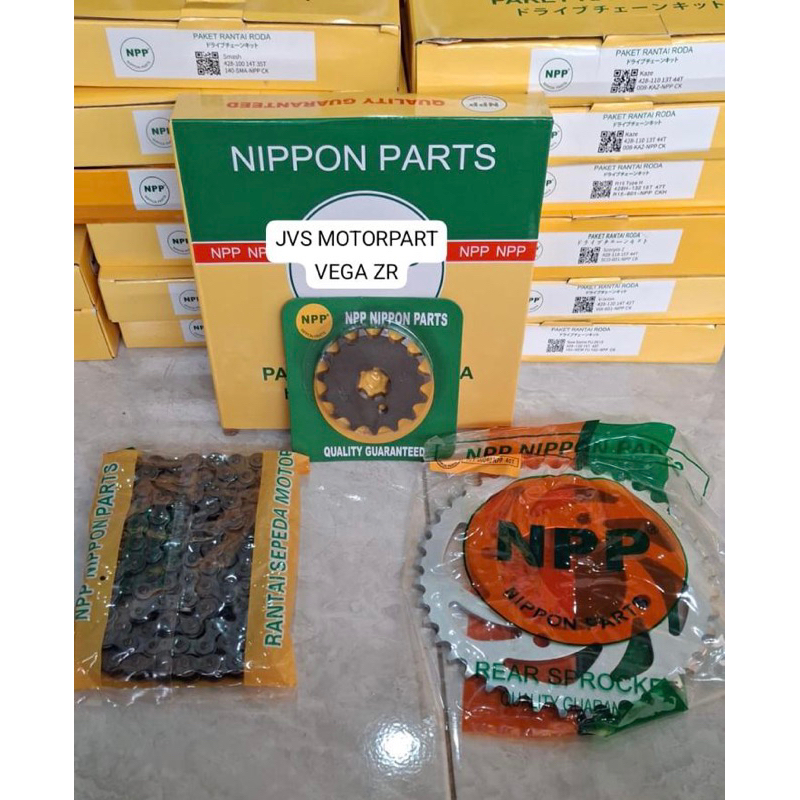 JVS- Gear set VEGA ZR / Gir set rantai roda 420 / Gear sett /Rantai Git / Rantai roda NPP Original