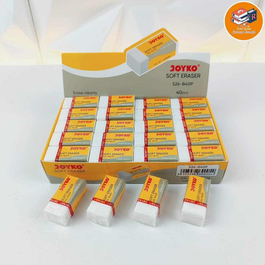 

Penghapus Joyko 1Pak 40pcs Kecil Putih Soft Eraser Stip Clearly