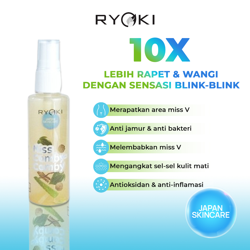 Ryoki Japan skincare Miss Comb Comb Perawatan Kewanitaan Pembersih Pengharum Penghilang Bau Perapat 