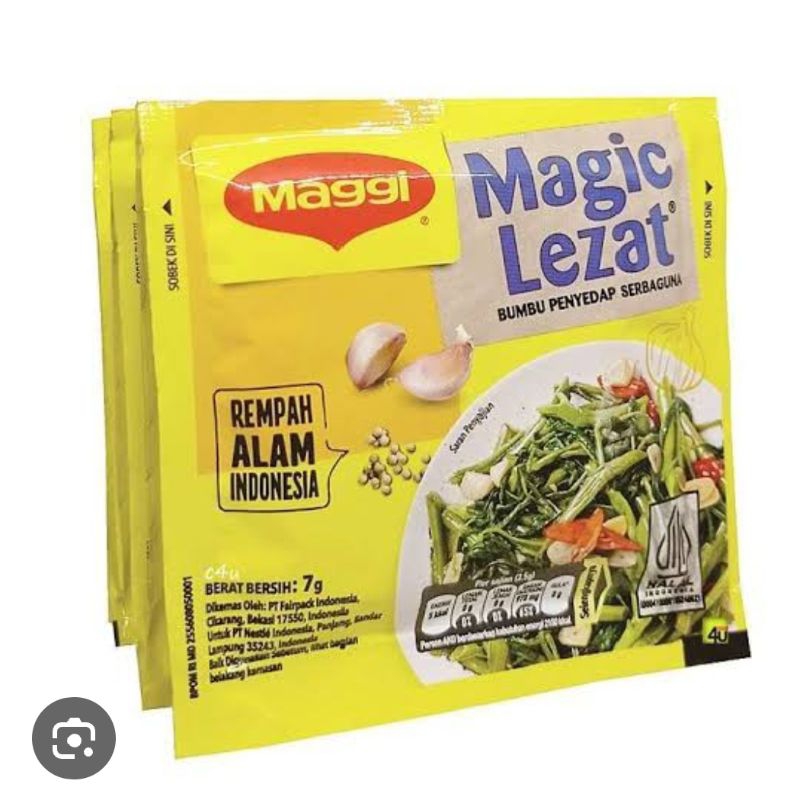 

bumbu penyedap magic lezat 1 renteng isi 12 sachet