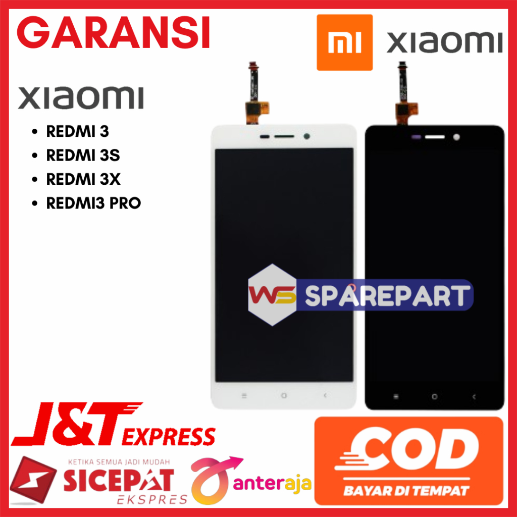 LCD TOUCHSCREEN XIAOMI REDMI 3  REDMI 3S REDMI 3X REDMI 3 PRO - FULLSET ORI COMPLETE GARANSI