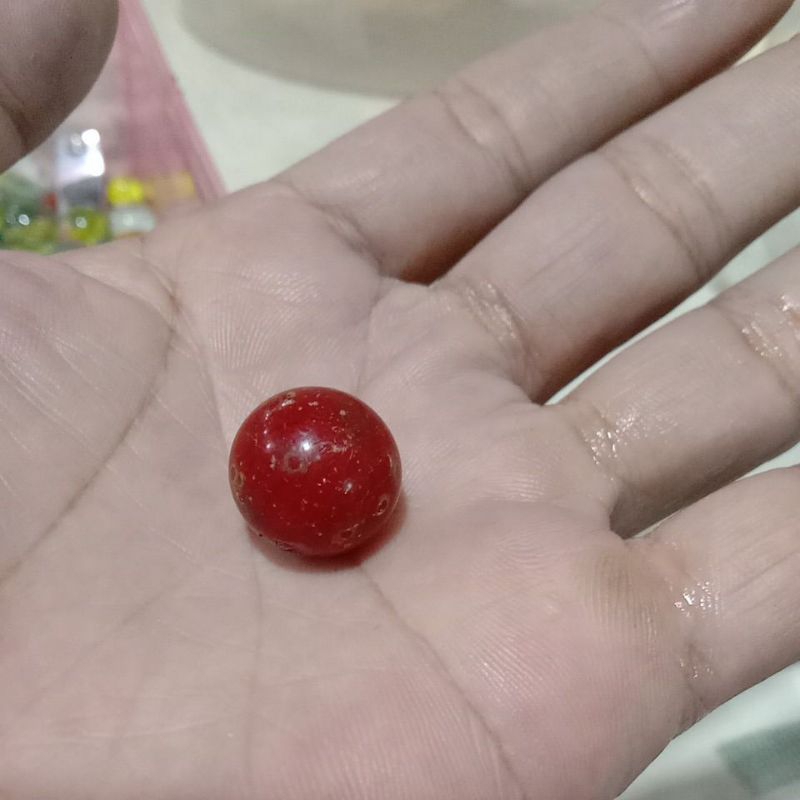 kelereng balap merah cabe super ukuran standart