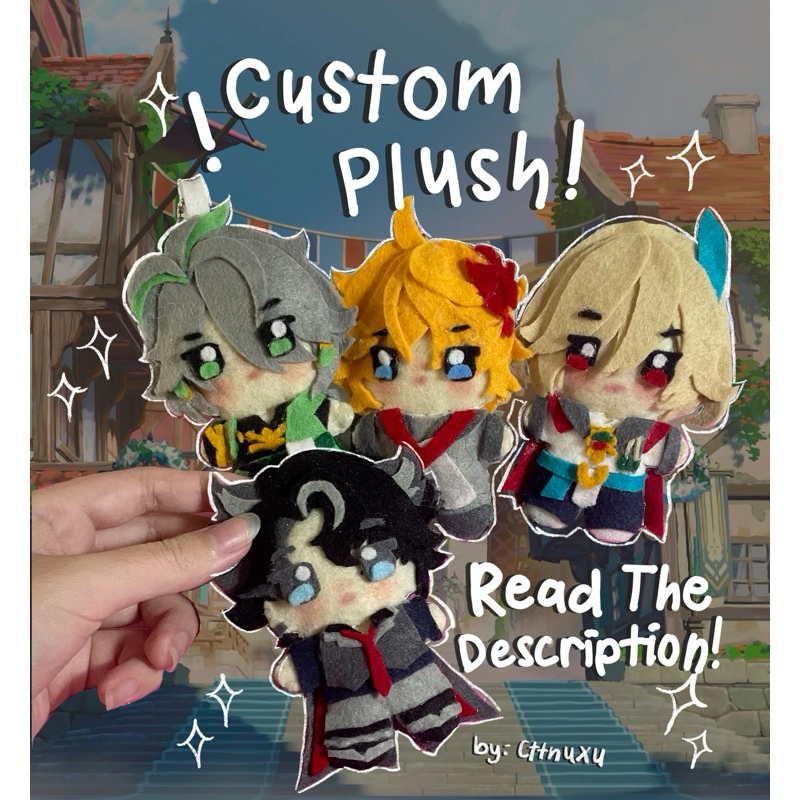 CUSTOM Boneka Genshin Impact plushie doll mini keychain handmade [BACA DESKRIPSI]