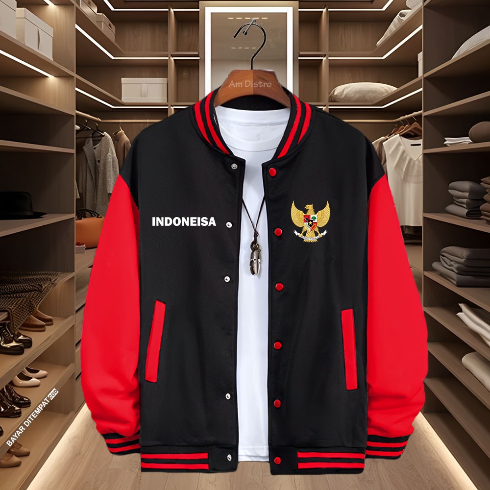 Jaket Basebaal Varsity 17AGUSTUS INDONESIA- GARUDA-Bisa Custom/Bisa Cod/Timnas