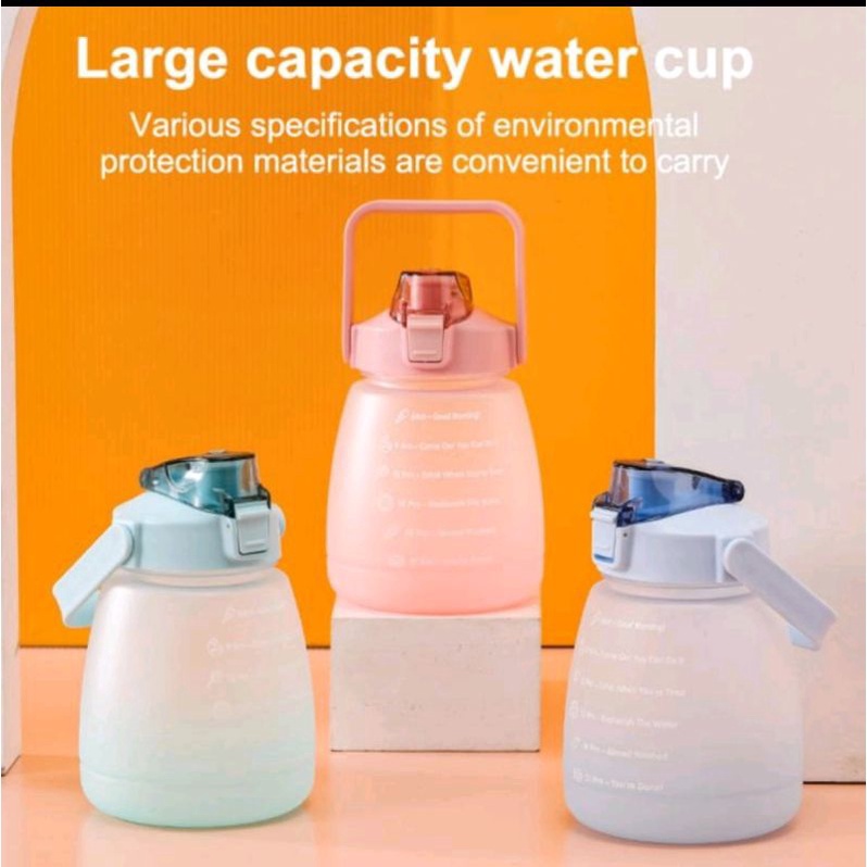 RAIH DISKON Botol Minum Korea Anak Kecil Gemoy Viral Gradasi Warna Warni Pelangi Pastel Penanda Moti