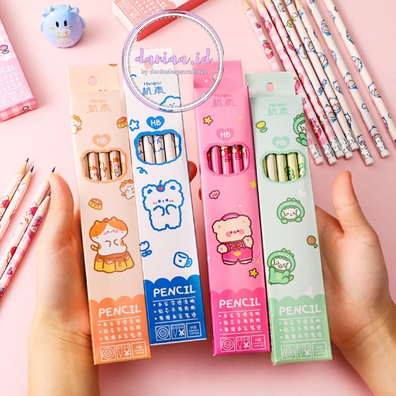 

Pensil Set Isi 10, Pensil Tulis Anak Lucu, Pensil Tulis Motif, Pensil Tulis Anak