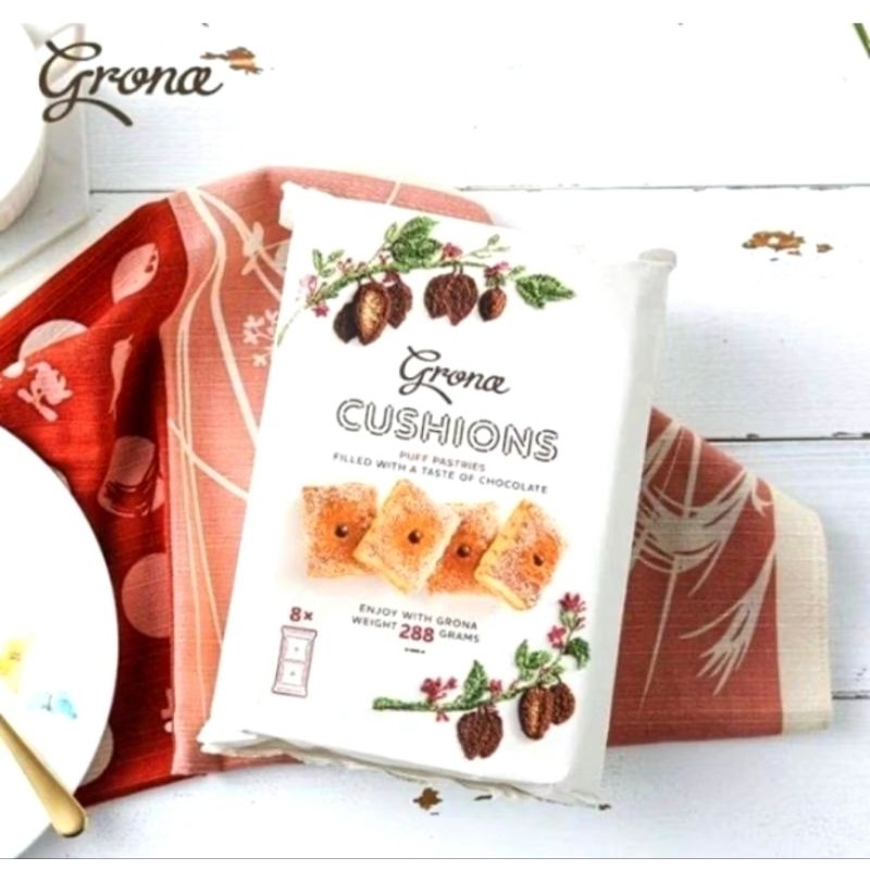 

Grona cushion puff pastries choco 288gr / Puff Pasties /biskuit /cemilan ngopi / cemilan import