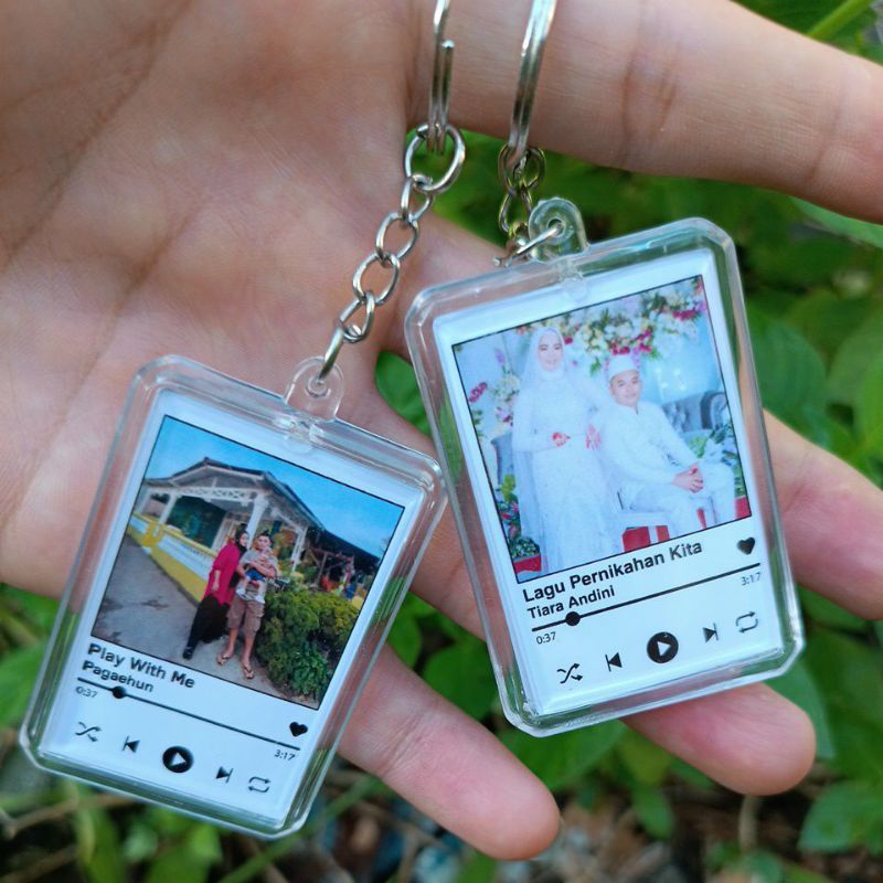 Gantungan Kunci Poto Custom Aklirik Keychain Motif Spotify