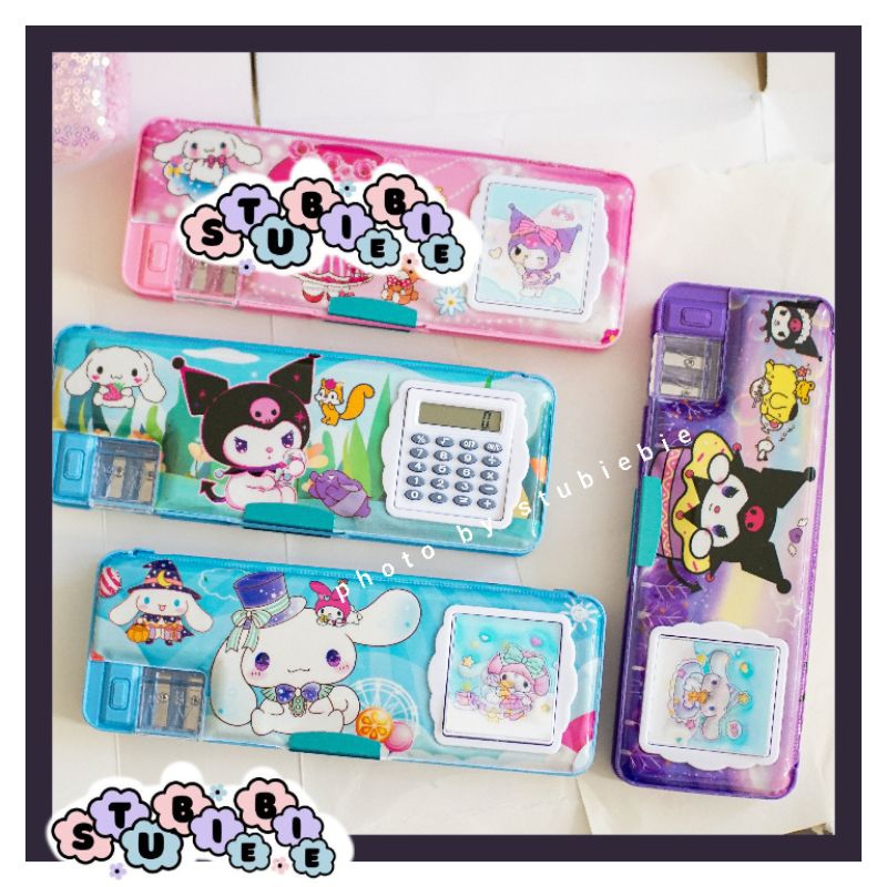 

KP07 kotak pensil Magnet 2 sisi kalkulator bolak balik Sanrio