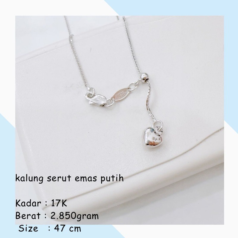 Kalung Emas serut Emas Putih 17K 2.850Gr 45cm