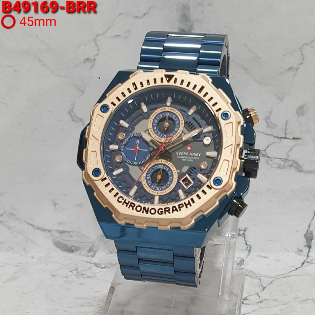 Jam Tangan Pria Swiss 9169 Rantai Fashion