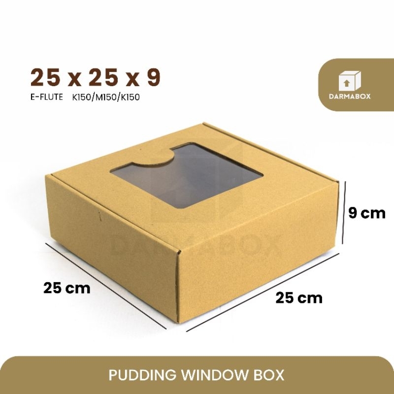 

Box Window 25x25x9 Packaging Kue Tart/Pudding/Cake/Kotak Nasi/Hampers