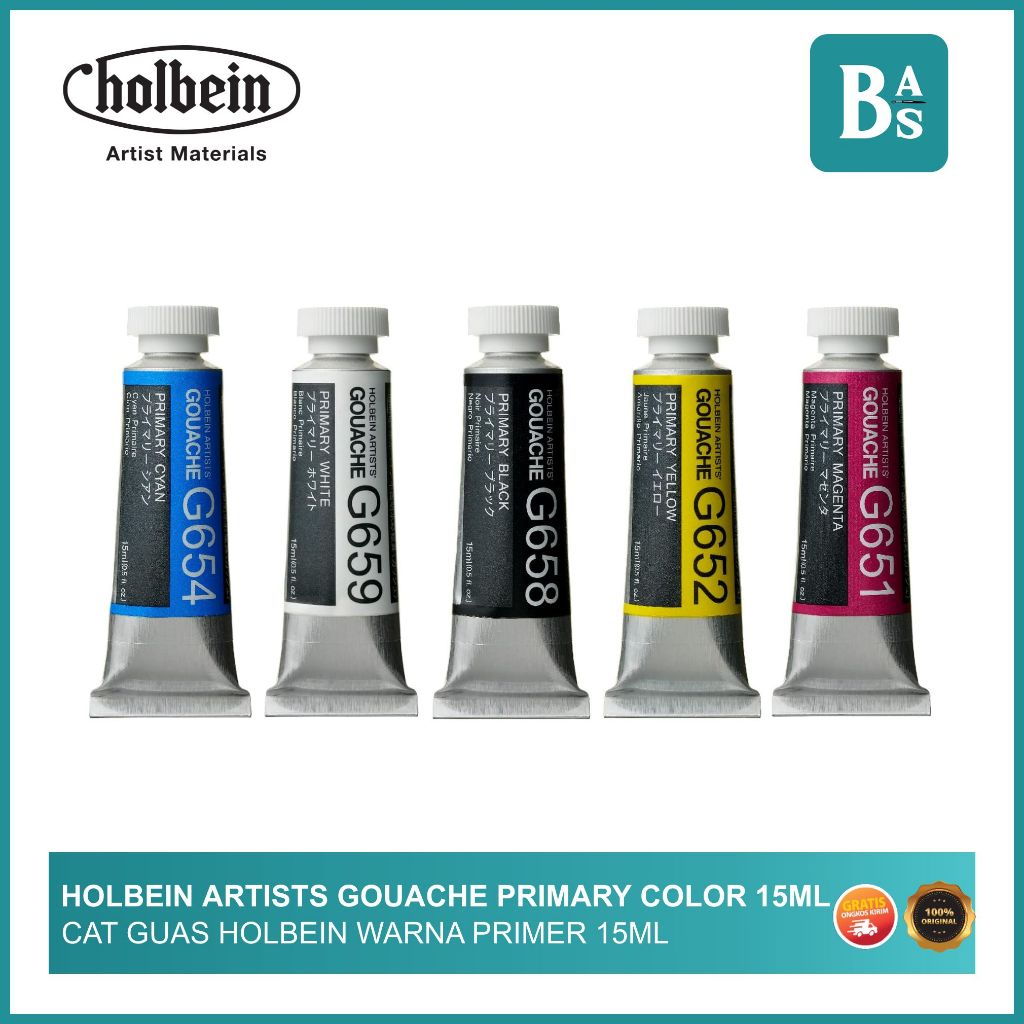 

Holbein Artists' PRIMARY Gouache Paint 15ml / Cat Guas Holbein Warna Primer 15ml / Peralatan Melukis dan Menggambar Terlengkap dari Bali Art Supplies