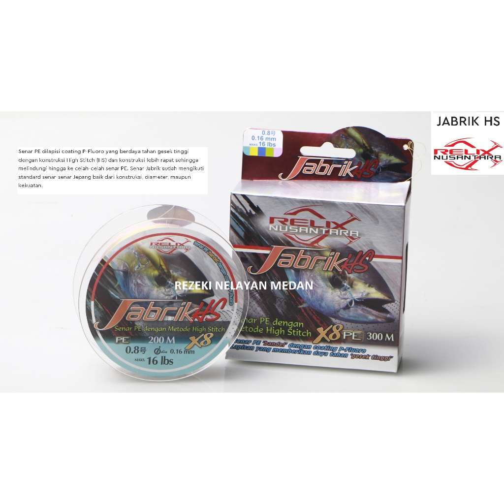 Senar PE Connecting RELIX NUSANTARA Jabrik HS 100M | Senar PE Konekting / Tungkul