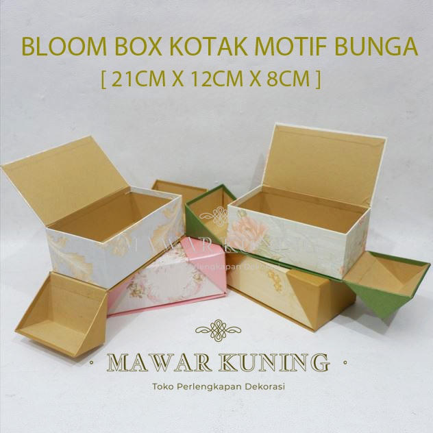 

[ 21CM X 12CM X 8CM ] BLOOM BOX KOTAK MOTIF BUNGA / BOX KOTAK KADO