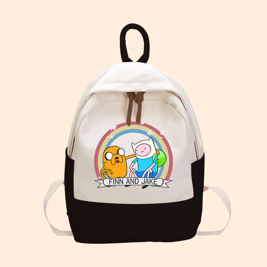 Tas Anak Adventure Time Finn And Jake Karakter Kartun Anak SD TK Kantong Backpack Karakter Anak ADT-