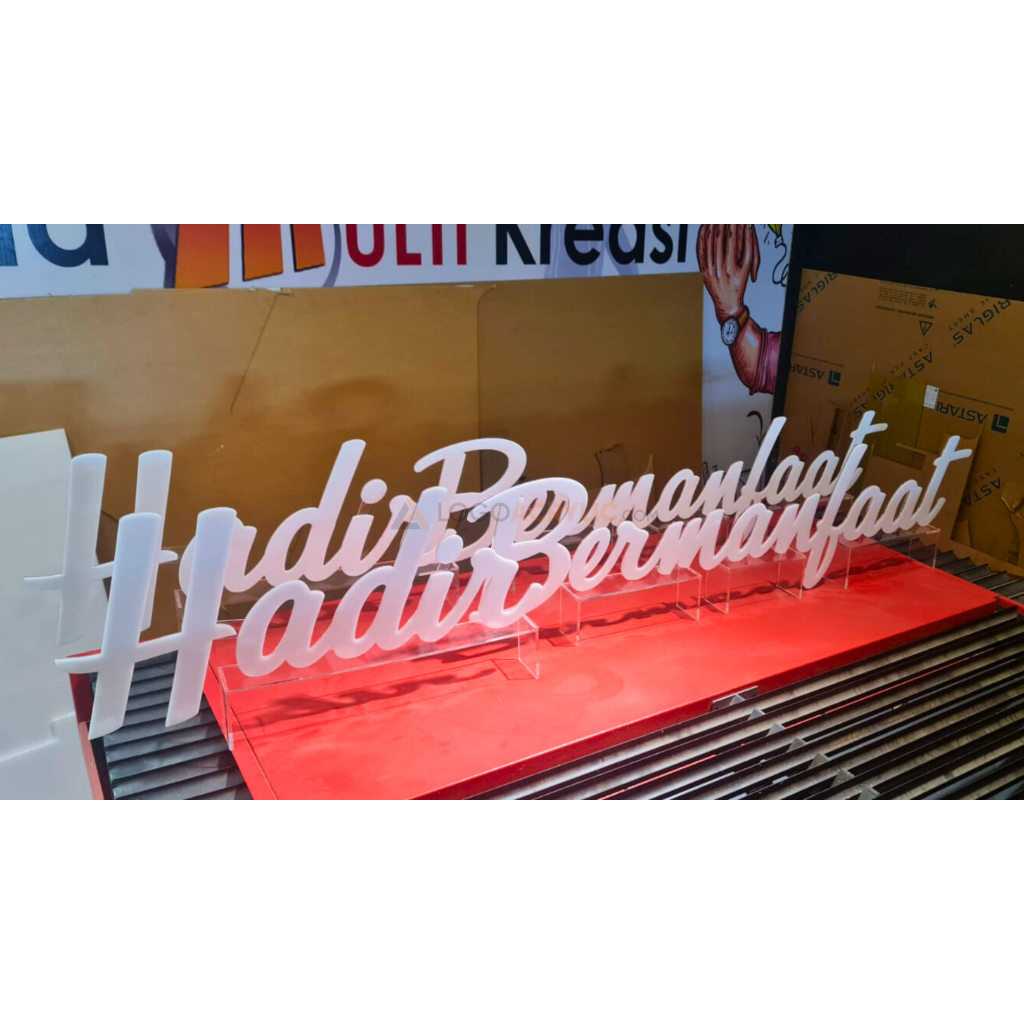 Huruf Timbul Akrilik Custom / Huruf 3D Akrilik Tidak Menyala / Letter Sign / Logo Akrilik Huruf Timb