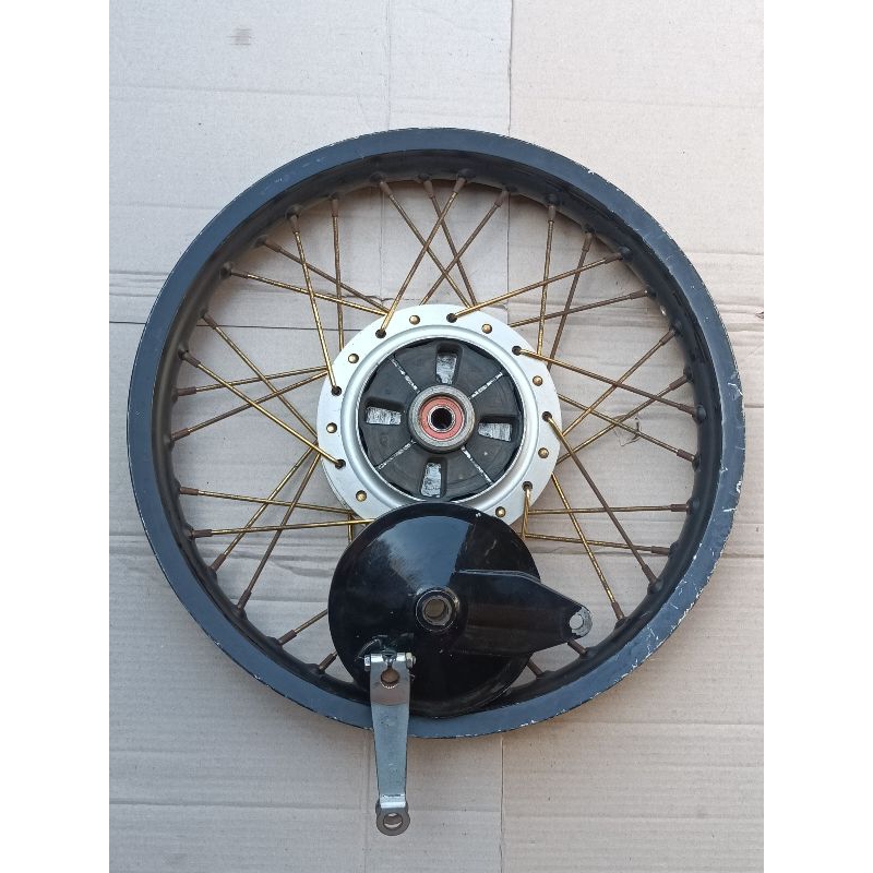 Velg Belakang RX King Set Tutup Tromol Panel Kampas Rem Original YIMM Ring Rossi 17 X 215 Hitam Jari