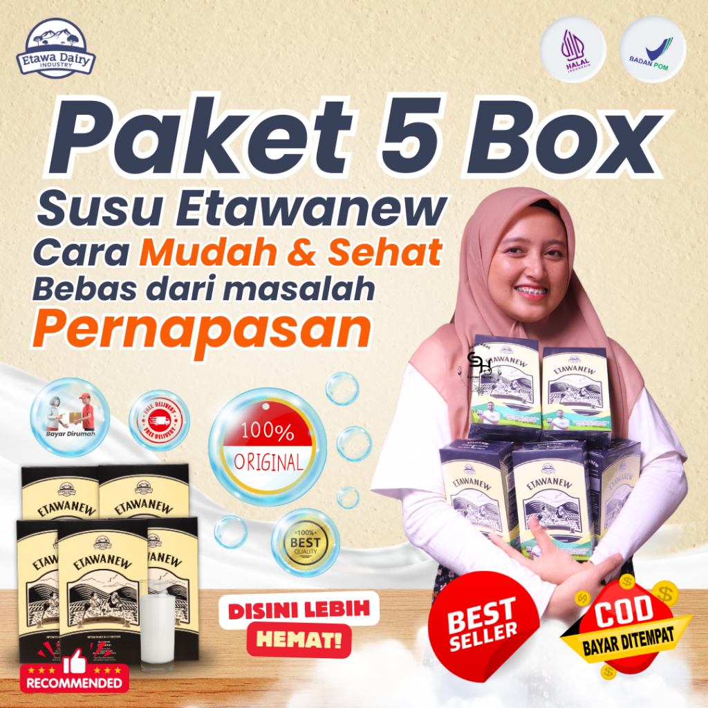 [PAKET EKSTRA HEMAT] 5 BOX ETAWANEW PLATINUM 200gr 100% Susu Kambing Etawa Atasi Masalah Pernafasan 