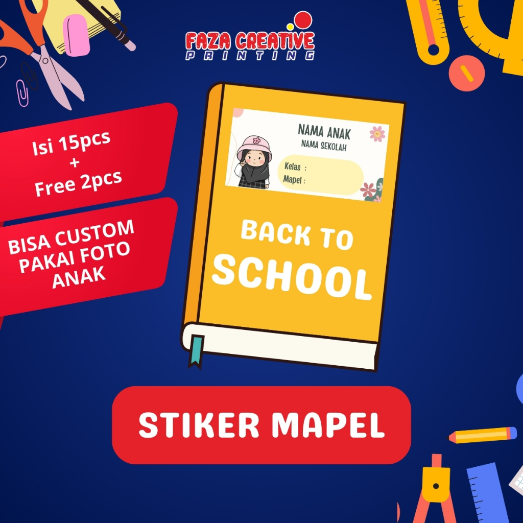 

Stiker Mapel - Label Buku Pelajaran Sekolah - Stiker Mata Pelajaran - Bisa Ganti Pakai Foto Anak