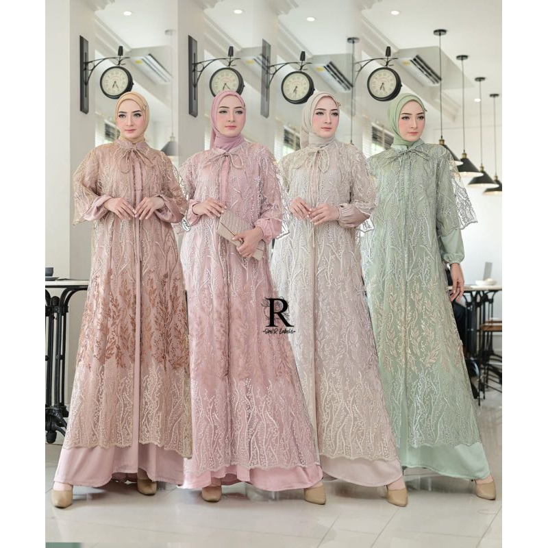 saarah set ( Gamis n outer ) by One 'R Labels