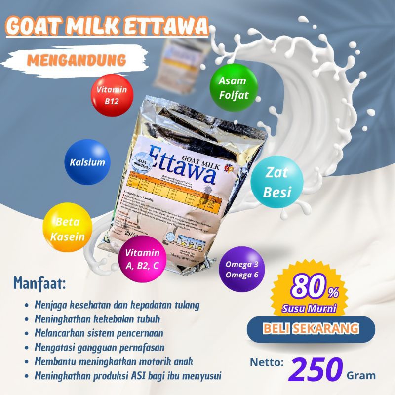 

Susu Kambing Alumunium Foil. Susu kambing Etawa Ettawa 250gr untuk Terapi penyakit pernapasan