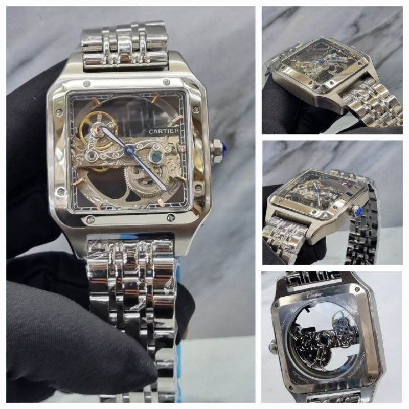 CARTIER SANTOS SKELETON AUTOMATIC SUPER QUALITY SIZE 42MM #cartier #jamtanganpria #jamtangancowok