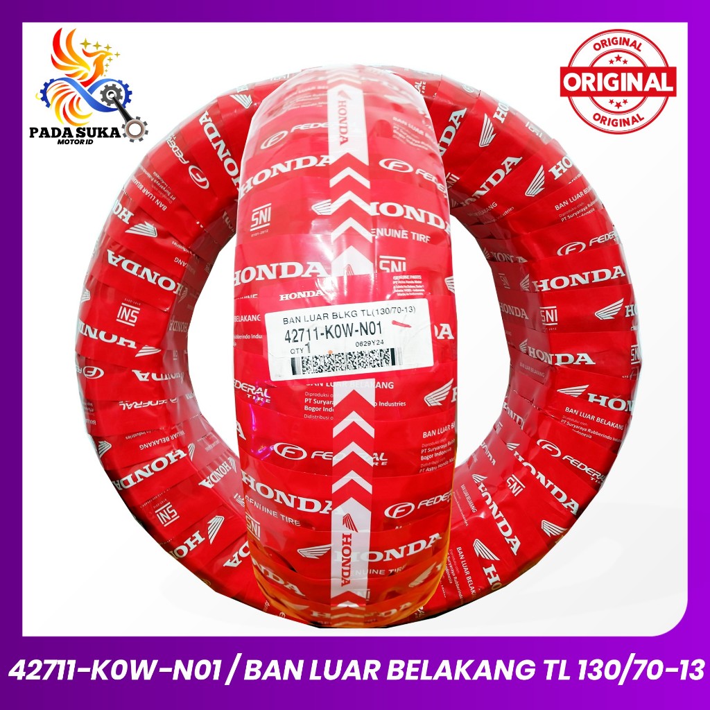 Ban Tubles Belakang ADV 150, PCX 160 TL (130/70-13) AHM FEDERAL 42711-K0W-N01 ORIGINAL 100%