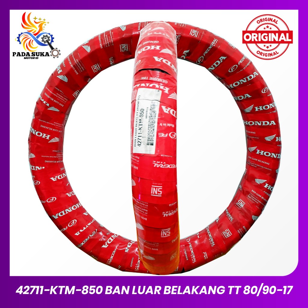 Ban Luar Belakang Hondan Supra X 125 & Revo TT (80/90-17) AHM FEDERAL 42711-KTM-850 ORIGINAL 100%