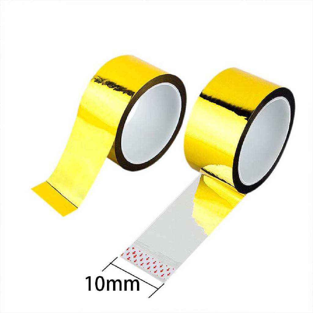 

10M / 15M Washi Tape Gold Tape Aesthetic Selotip Warna Untuk Diy Scrapbook/Dekor Party/Kantor