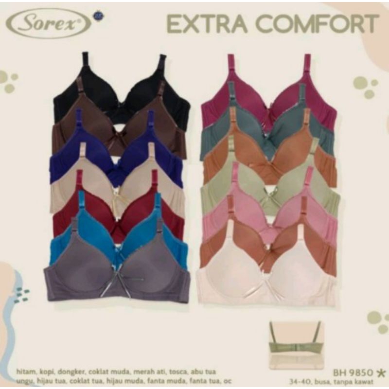 Bra Sorex 9850 Bh tanpa kawat cup B/Bh wanita