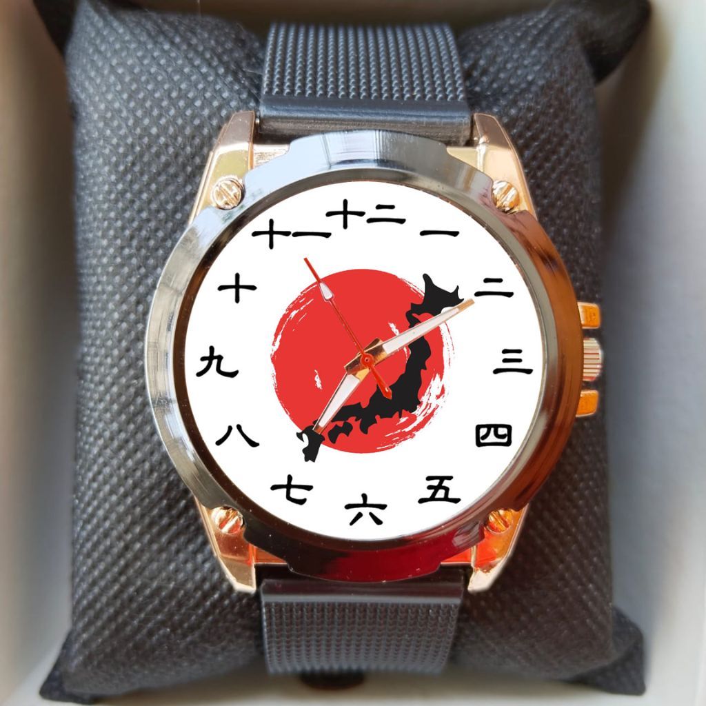 Jam Tangan Pria Keren Angka Jepang Custom