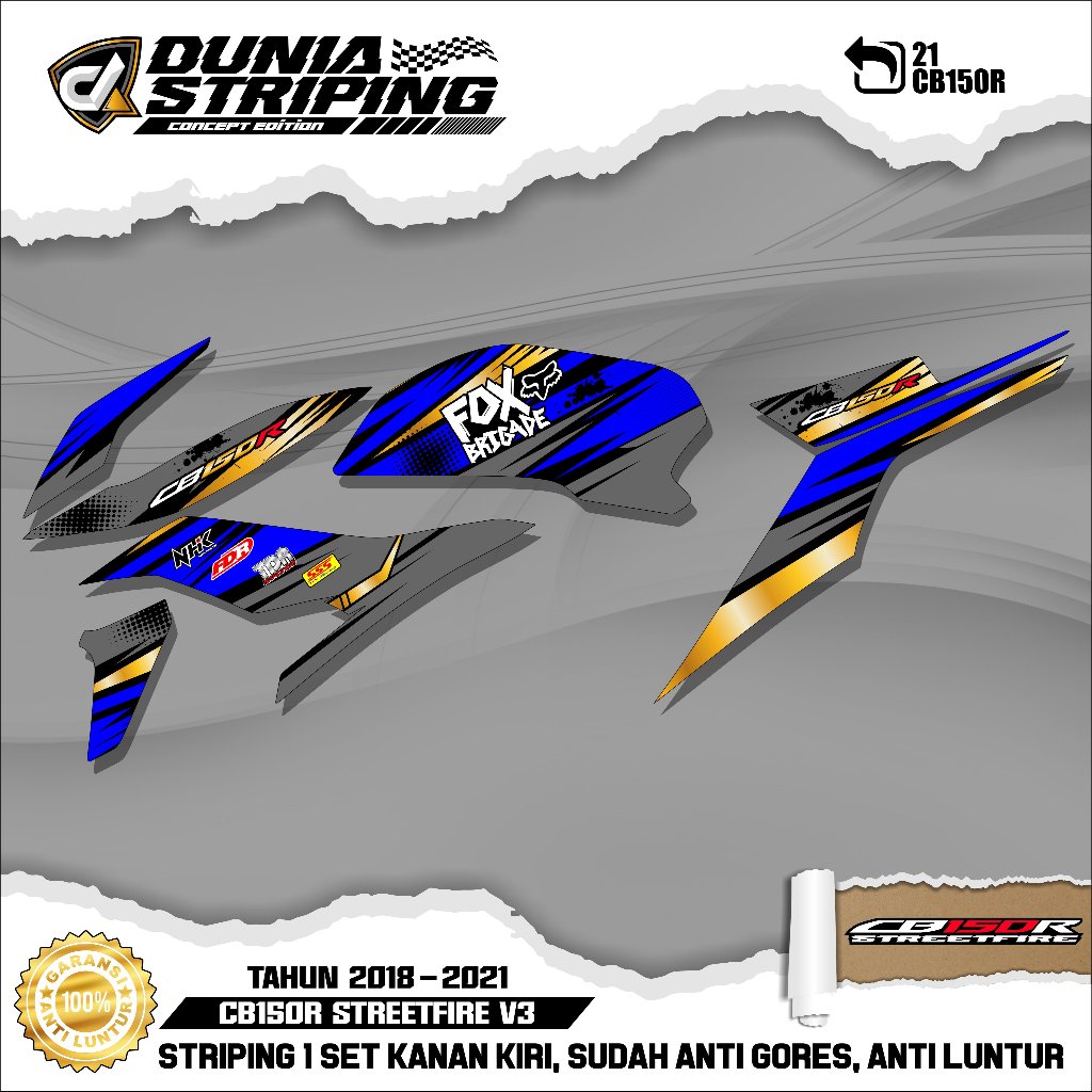 Striping Stiker Lis Variasi CB150R NEW Streetfire 2018/2019/2020