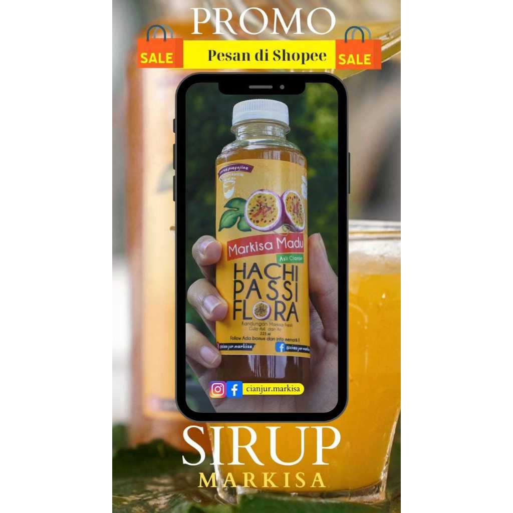 

Sirup markisa madu Hachi Passiflora 250 ML 100% ASLI CIANJUR